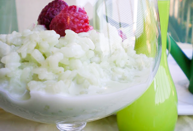 Arroz con leche y té