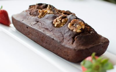 Bizcocho de plátano con cacao y nueces