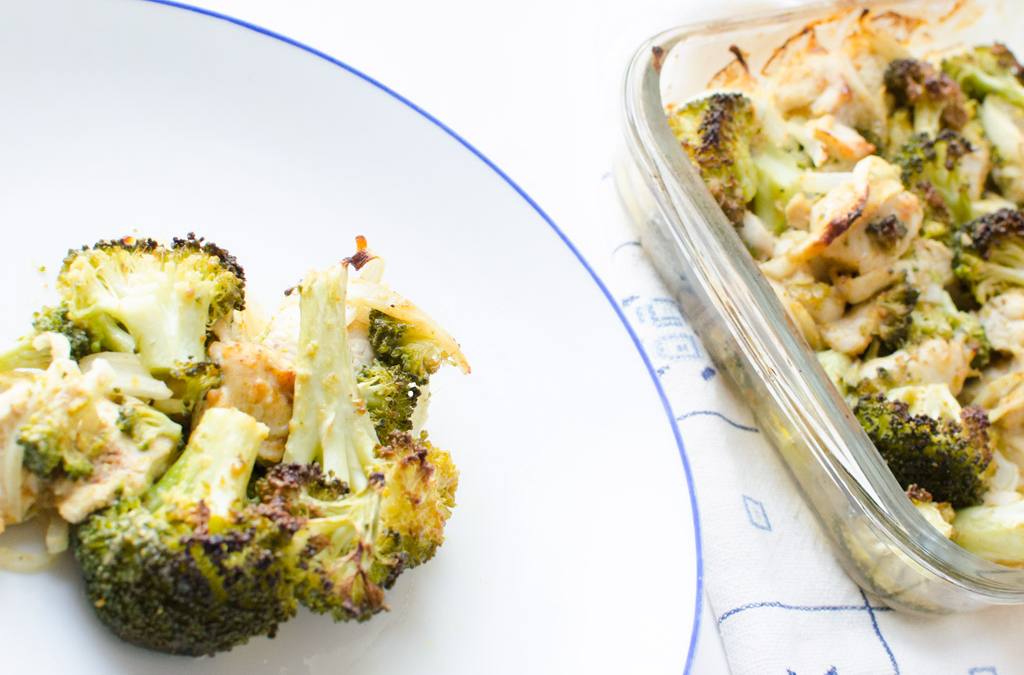 Receta de brócoli al horno con pollo