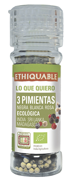 Tres pimientas de Comercio Justo