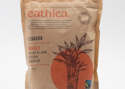 panela eathica en envase sostenible eco y de Comercio Justo